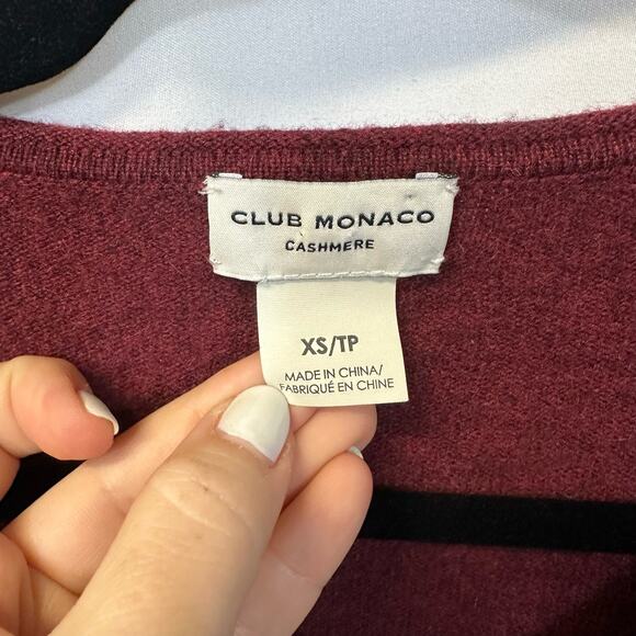 Club Monaco 100% Cashmere Red Crew Neck Long Sleeve Sweater XS - Picture 4 of 4